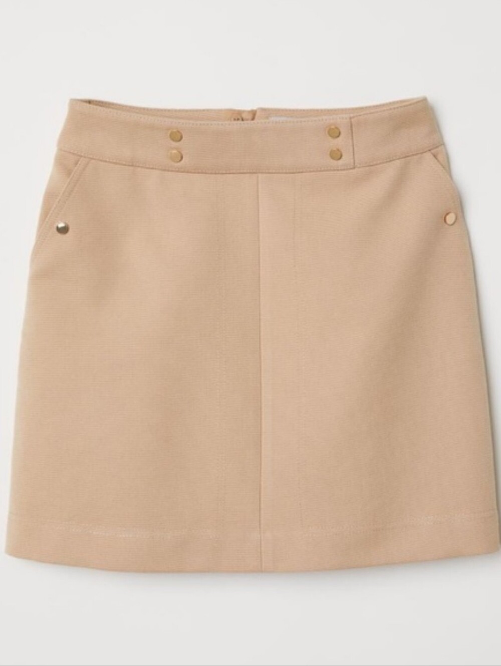 🍁 H&M Beige & Gold Mini Skirt Size 0